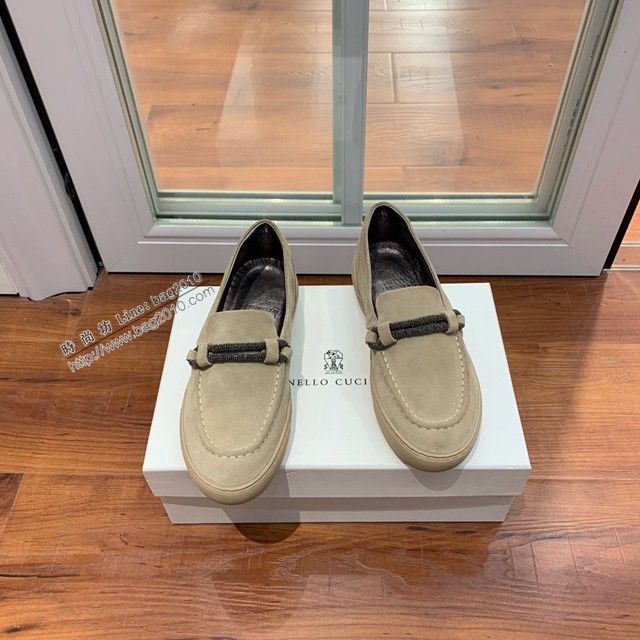 Brunello Cucinelli牛絨鞋面平底樂福鞋休閒女鞋 dx3113